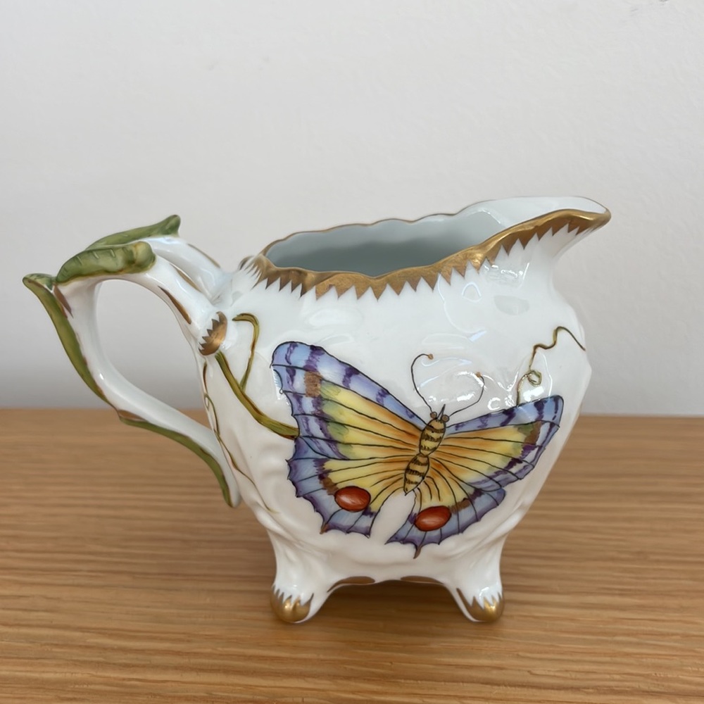 NWOT Anna Weatherley Rare Butterfly and Flower Handpainted 3 Piece Tea Set - Picture 6 of 17